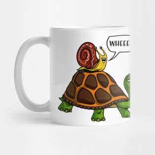 Snail Riding Turtle Mug